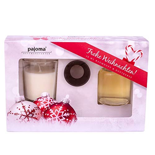 pajoma Boże Narodzenie, zestaw prezentowy, 50 ml zapach do pomieszczeń + 45 g świeca zapachowa wanilia