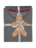 Piżamy męskie - Happy Shorts Piżama w kolorze szaro-czerwonym - miniaturka - grafika 1