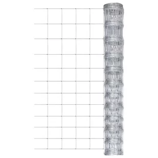 vidaxl Siatka ogrodzeniowa, galwanizowana stal, 50 m, 150 cm, srebrna 149505 - Ogrodzenia - miniaturka - grafika 1