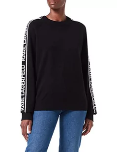 KARL LAGERFELD Damski sweter z kaszmiru uniseks, Czarny, S - Swetry damskie - miniaturka - grafika 1