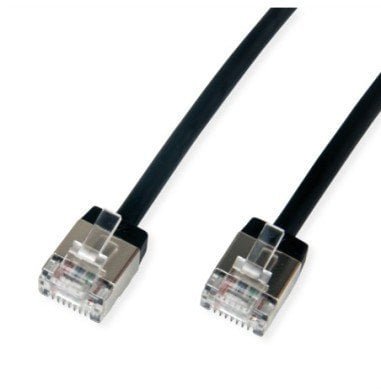 ROLINE U/FTP Data Center Patch Cord Cat.6A Class EA, LSOH, Slim, Ultra Short Connector, czarny, 3 m