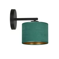 Lampy ścienne - Kinkiet Jari klosz z tkaniny, zielono-złoty - miniaturka - grafika 1
