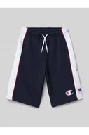 Spodnie sportowe damskie - Bermudy o kroju regular fit z nadrukiem z logo - Champion - miniaturka - grafika 1