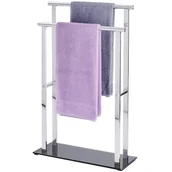 Wieszaki łazienkowe - Wenko Stojak na ręczniki LAVA 2 ramienny stal nierdzewna B01FARHP00 - miniaturka - grafika 1