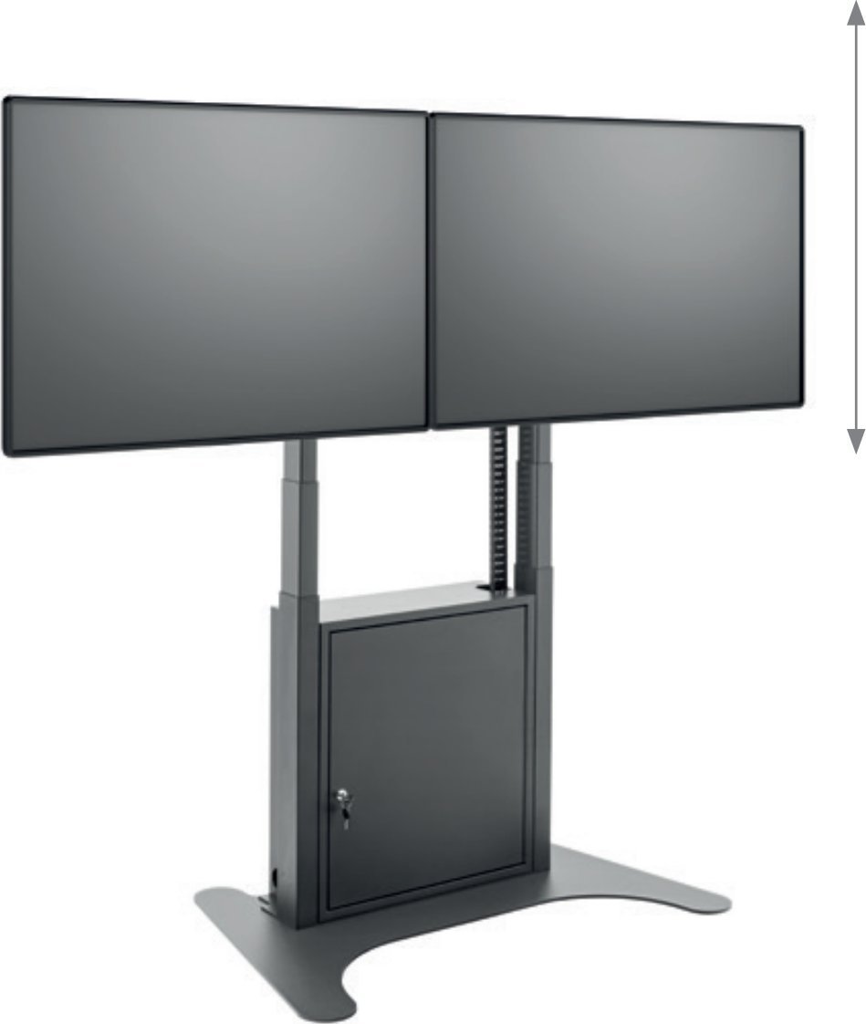 Hagor Floorstand Lift Pro Light Dual Black Lift-Standsystem 2x 117-165cm 46-65Zoll screens max VESA 800x600 max Traglast 2x60kg