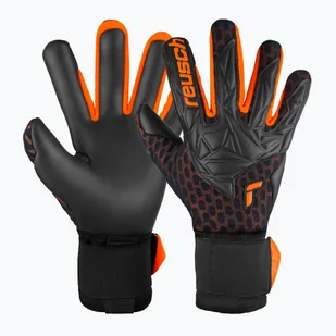 Rękawice bramkarskie Reusch Attrakt Gold X Airvent black/shocking orange WYSYŁKA W 24H 30 DNI NA ZWROT - Piłka nożna - miniaturka - grafika 1