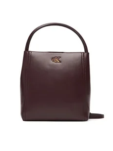 Calvin Klein Torebka Ck Bucket With Strap LV04F3174G Bordowy - Torebki damskie - miniaturka - grafika 1