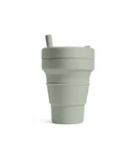 Kubki termiczne - Składany Kubek Biggie, Sage, 470 Ml, Stojo - miniaturka - grafika 1