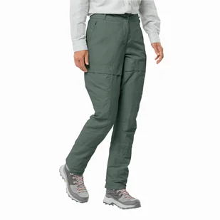 Damskie spodnie trekkingowe Jack Wolfskin BARRIER PANT W hedge green - 36 - Spodnie sportowe damskie - miniaturka - grafika 1