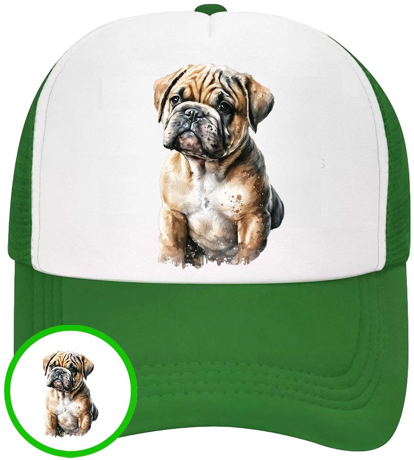 CZAPKA Z DASZKIEM PSY PIES PIESKI DLA DZIECI SIATKA ZIELONA BEJSBOLÓWKA