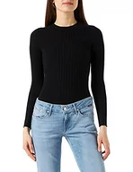 Swetry damskie - VERO MODA Damski sweter Vmkiki Ls O-Neck Rib Blouse Ga Noos, czarny, XS - miniaturka - grafika 1