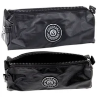 Piórniki - Piórnik Szkolny Organizer Jednokomorowy Czarny 21,5cm LEAN - miniaturka - grafika 1