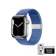 Paski - Crong Wave Band – Pleciony pasek do Apple Watch 42/44/45/49 mm (niebieski) - miniaturka - grafika 1
