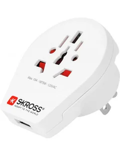 SKROSS Skross 1.500262 adapter podróżny World to USA USB Biały 1.500262 - Złącza, przejściówki, adaptery - miniaturka - grafika 3
