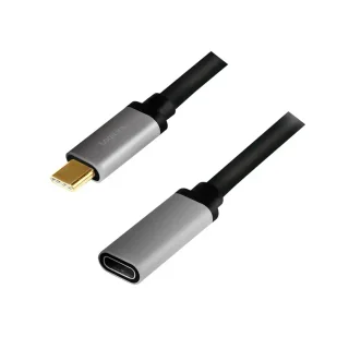 Kabel USB LogiLink USB-C - USB-C 0.5 m Czarno-szary (CUA0105) - Kable USB - miniaturka - grafika 1
