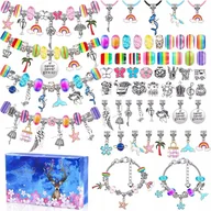 Prace ręczne dla dzieci - ZESTAW DO ROBIENIA BRANSOLETEK NASZYJNIKÓW ZAWIESZKI DIY PREZENT URODZINY - miniaturka - grafika 1