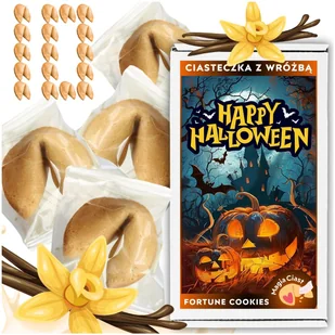 Ciasteczka z Wróżbą chińskie na Halloween Magia Zabawa dla Gości 10 sztuk - Pieczywo chrupkie - miniaturka - grafika 1