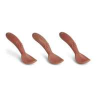 Sztućce dla dzieci - Nuuroo - 3 Łyżeczki Silikonowe Ella Red - miniaturka - grafika 1