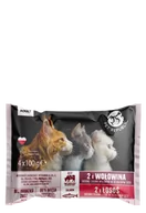 Mokra karma dla kotów - PETREPUBLIC Fileciki z łososiem w sosie i wołowiną w sosie saszetki dla kota 4x100g - miniaturka - grafika 1
