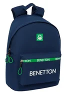Torby na laptopy - Safta BENETTON GREEN Plecak młodzieżowy na laptopa 14,1", idealny dla młodzieży w różnym wieku, wygodny i wszechstronny, jakość i wytrzymałość, 31 x 16 x 41 cm, Granatowy, M, Casual - miniaturka - grafika 1
