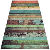 Dywany zewnętrzne - Dywan na taras do ogrodu na balkon Kolorowe deski 60x90 cm - miniaturka - grafika 1