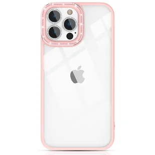 Kingxbar Sparkle Series etui iPhone 13 Pro z kryształami obudowa pokrowiec na tył plecki różowy - Etui i futerały do telefonów - miniaturka - grafika 1