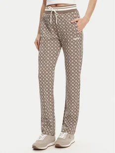 Guess Spodnie dresowe V5YB20 KB212 Brązowy Regular Fit - Spodnie sportowe damskie - miniaturka - grafika 1