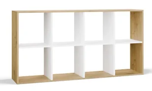 Regał komorowy dąb artisan + biały - Begonis 5x - Półki i regały dla dzieci - miniaturka - grafika 1