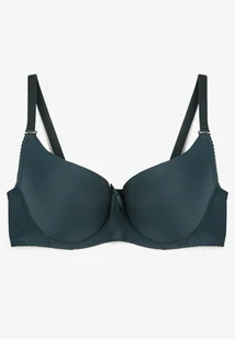 Ciemnozielony Biustonosz Typu Full Cup z Usztywnionymi Miseczkami Elasyn - Biustonosze - miniaturka - grafika 1