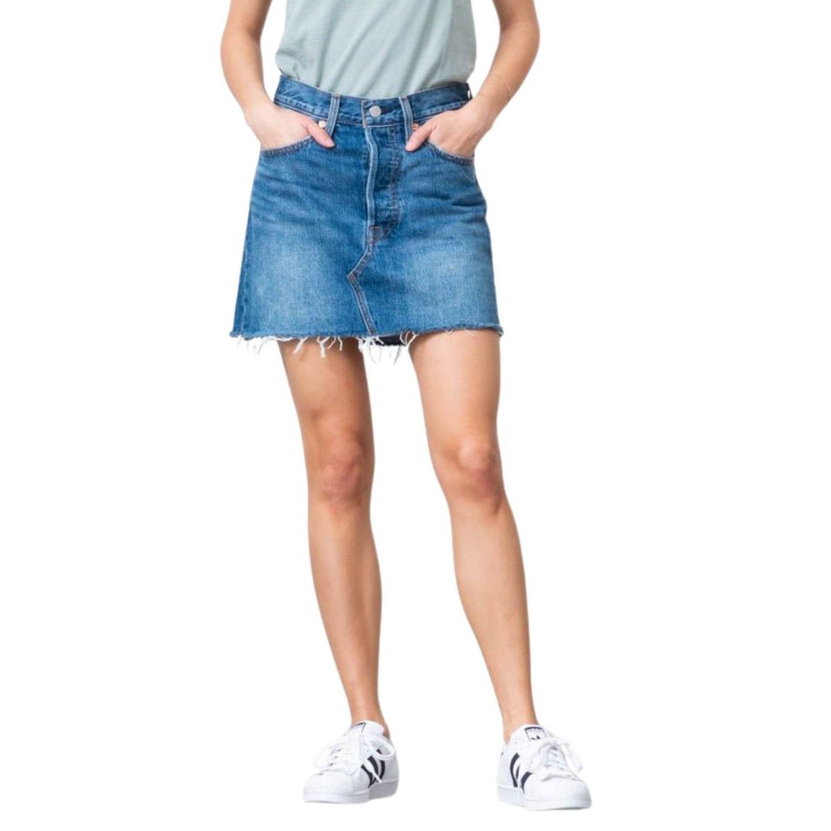 Spódnica damska Levi's Deconstructed Skirt jeansowa-W29