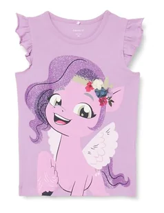Bestseller A/S Dziewczęcy NMFJANAJA MLP SS TOP Box CPLG T-Shirt, fioletowy Tulle, 110, Violet Tulle, 110 cm - Koszulki i topy damskie - miniaturka - grafika 1