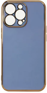 Lighting Color Case etui do Xiaomi Redmi Note 11 żelowy pokrowiec ze złotą ramką niebieski - Etui i futerały do telefonów - miniaturka - grafika 1