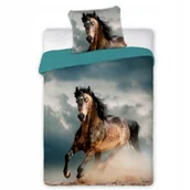 Pościel dla dzieci - Pościel z Koniem Galopujący Mustang 140x200 70x90 Bawełna 100% - miniaturka - grafika 1