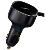 Ładowarki samochodowe - Ładowarka samochodowa Baseus Enjoyment z kablami USB-C, 33W (czarna) - miniaturka - grafika 1