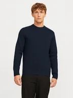 Swetry męskie - Jack&Jones Sweter Milano 12259666 Granatowy Relaxed Fit - miniaturka - grafika 1