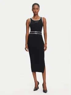 KARL LAGERFELD Sukienka codzienna A3W13039 Czarny Slim Fit - Sukienki - miniaturka - grafika 1
