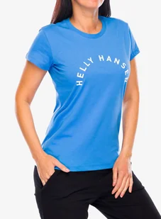 Koszulka bawełniana damska Helly Hansen F2F Organic Cotton Tee 2.0 - ultra blue - Koszulki i topy damskie - miniaturka - grafika 1