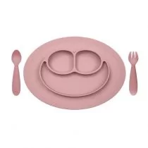 EZPZ, Komplet naczyń silikonowych, Mini Feeding Set pastelowy, róż - Miseczki i talerzyki dla dzieci - miniaturka - grafika 1