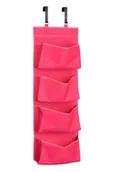 Kosmetyczki, organizery i kuferki - Premier Housewares Premier Housewares 4 kieszenie na drzwi Hot Pink 4 zwierzęta wiszący organizer z poliestru, różowy, 10 x 34 x 90 - miniaturka - grafika 1