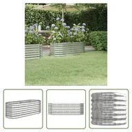 Donice - The Living Store Podwyższona donica - malowana proszkowo stal 114x40x36 cm - szara - Podwyższona Donica - miniaturka - grafika 1