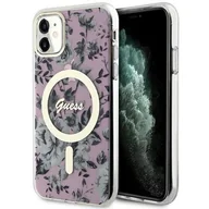 Etui i futerały do telefonów - Guess GUHMN61HCFWSP iPhone 11 / Xr 6.1" różowy/pink hardcase Flower MagSafe - miniaturka - grafika 1