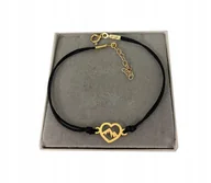 Bransoletki - Złota bransoletka sznurkowa GÓRY SERCE Z GÓRAMI - miniaturka - grafika 1