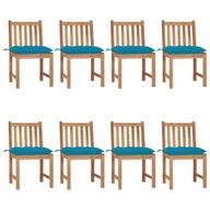 Fotele i krzesła ogrodowe - vidaXL Krzesła ogrodowe z poduszkami, 8 szt., lite drewno tekowe! 3073161 - miniaturka - grafika 1