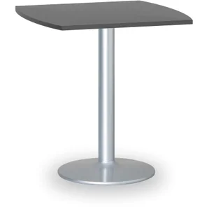 B2B Partner Stolik wysoki Filip II, 660 x 660 mm, szara podstawa, płyta antracyt 423268 - Stoły i stoliki do biura - miniaturka - grafika 1