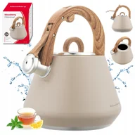 Czajniki na gaz - CZAJNIK STALOWY Z GWIZDKIEM 2,5L KLAUSBERG KB-7950 BEŻOWY - miniaturka - grafika 1