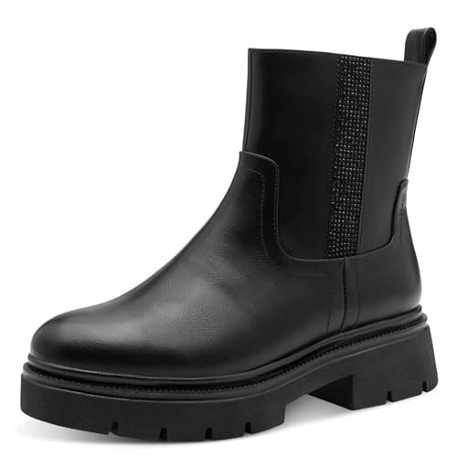 Marco Tozzi Damskie 2-25404-45 modne kozaki, Black Nappa, 36 EU, Czarna papka, 36 EU