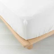 Prześcieradła - Białe prześcieradło muślinowe z gumką 160x200 cm Angelia – douceur d'intérieur - miniaturka - grafika 1