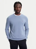 Swetry męskie - Tommy Hilfiger Sweter Essential MW0MW36347 Błękitny Regular Fit - miniaturka - grafika 1