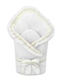 Rożki i beciki - Becik z falbanką i koronką, 75x75cm, BAWEŁNA 100%, BIAŁY - miniaturka - grafika 1