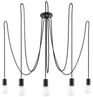 Sollux Lighting Żyrandol EDISON 5 czarny NICKEL - Lampy sufitowe - miniaturka - grafika 1